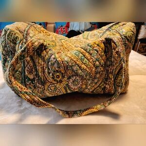 Vera Bradley Yellow and Green Travel Bag with Intricate Design